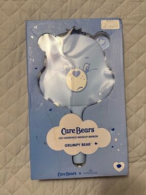 NEW Care Bears Grumpy Bear Blue LED Handheld Makeup Mirror